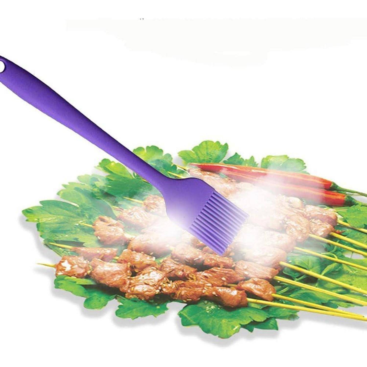 Spatel Silikon Antihaft Edelstahlkern 6teilig J Purple Spatulas 6 Lot