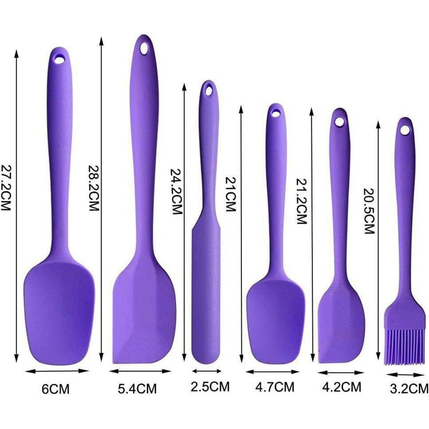Spatel Silikon Antihaft Edelstahlkern 6teilig J Purple Spatulas 6 Lot