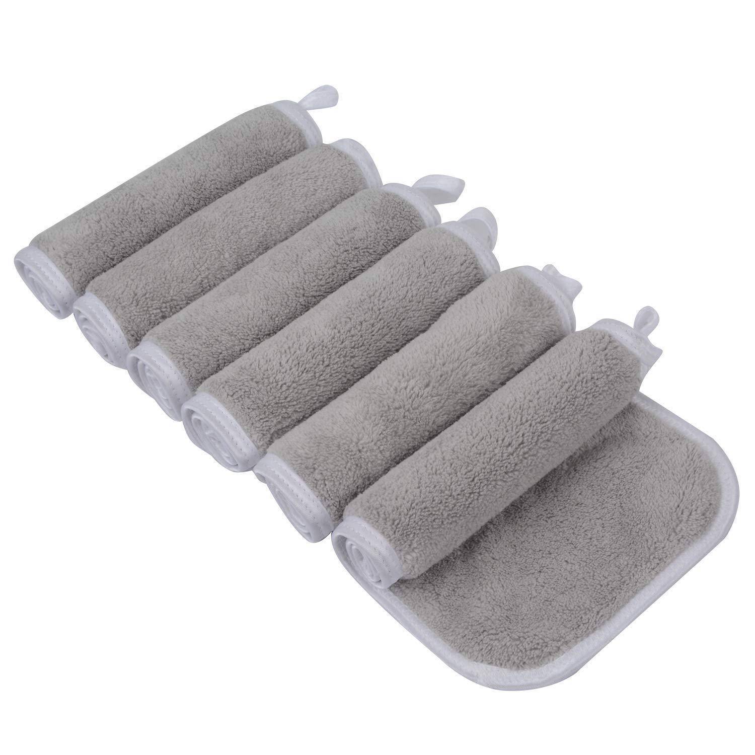 Waschlappen Microfaser Frottee hellgrau 1 stück (6er Pack)
