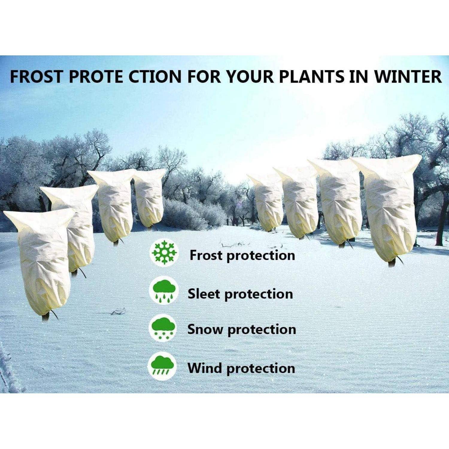 LINSOCLE 2 PCS Pflanzenschutz Winter, Pflanzen Winterschutz, Winterschutz für Pflanzen, Winter Pflanzenschutzsack Pflanzenabdeckung Frostschutz