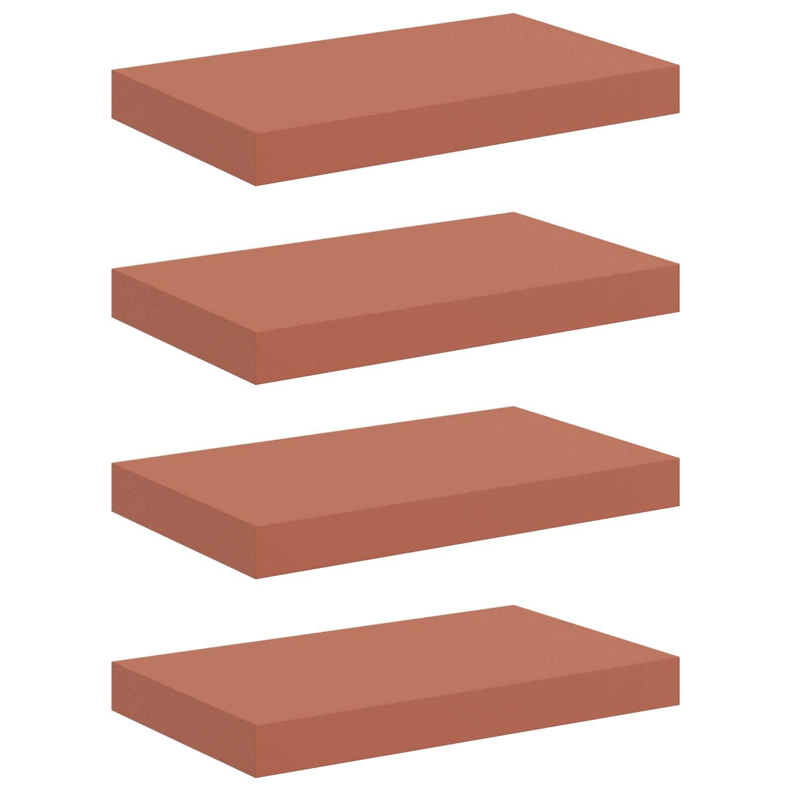 vidaXL Wandregal Wandmontiert 4 pcs Rot 40 x 23,5 x 4 cm Holzwerkstoff