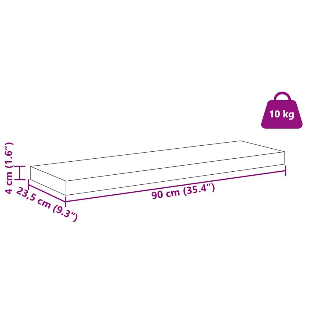 Maße des Wandregals: 23,5 cm (9,3