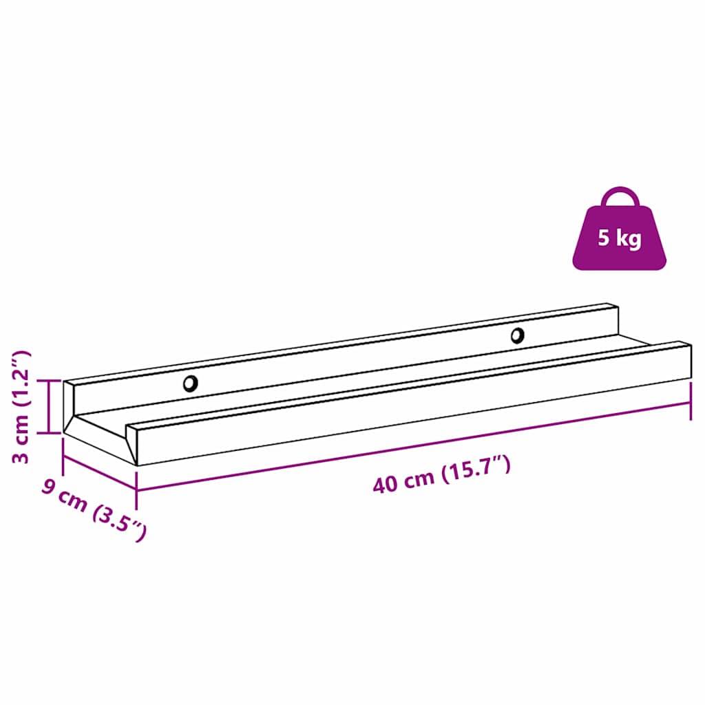vidaXL Wandregal 4 pcs Weiß Marmor 40 x 9 x 3 cm Holzwerkstoff