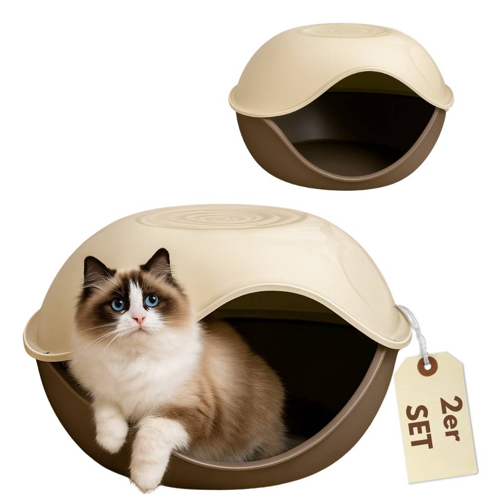 2er Set Katzenhaus Outdoor Hundehütte Katzenhaus Indoor Hundehaus Hundehütte Katzen Haus Katzenhütte Wurfbox Katze Katzenhöhle Katzenversteck
