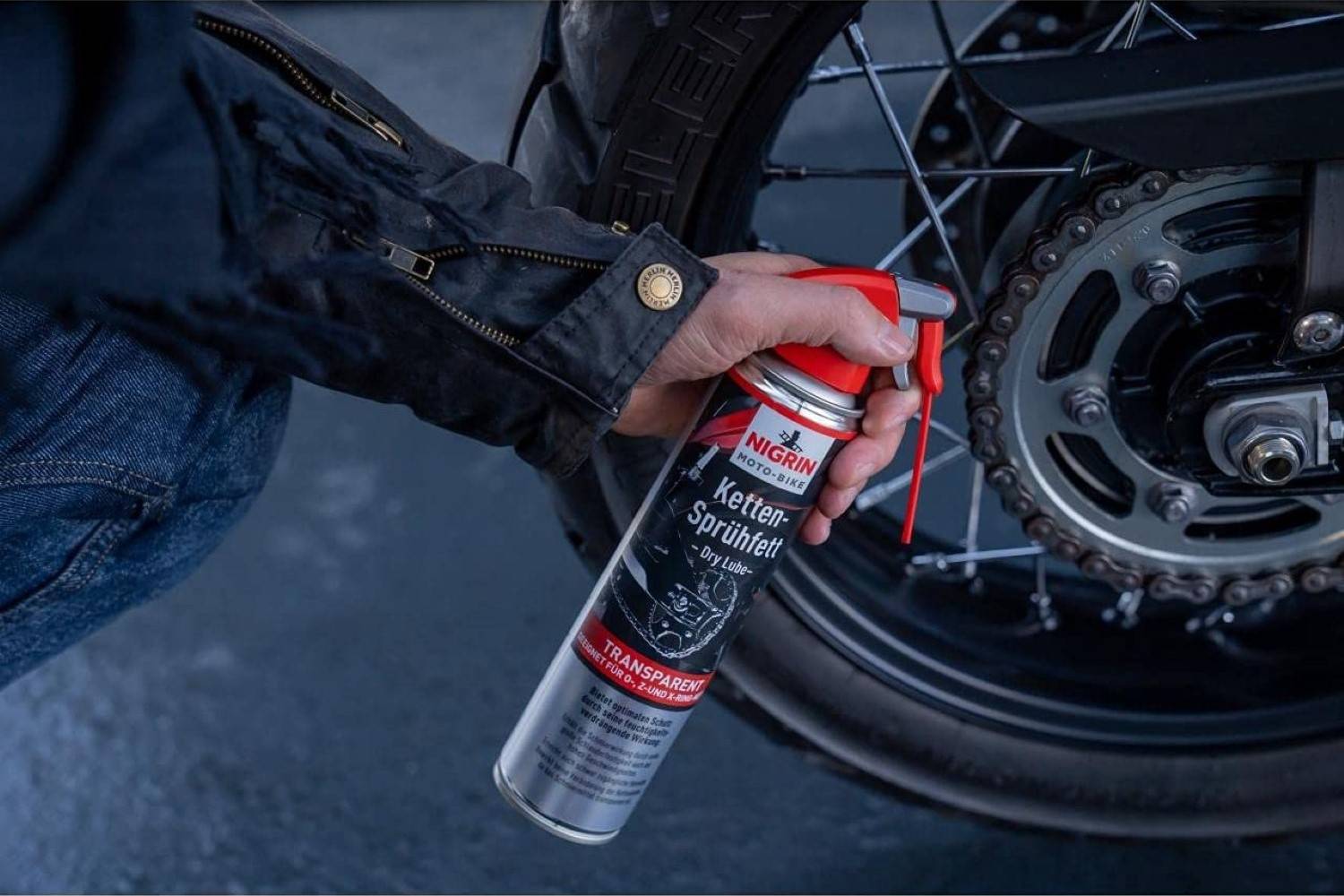 Nigrin Moto-Bike Ketten-Fett Sprüh-Fett Spray 400ml Motorrad O Z X Ring-Kette