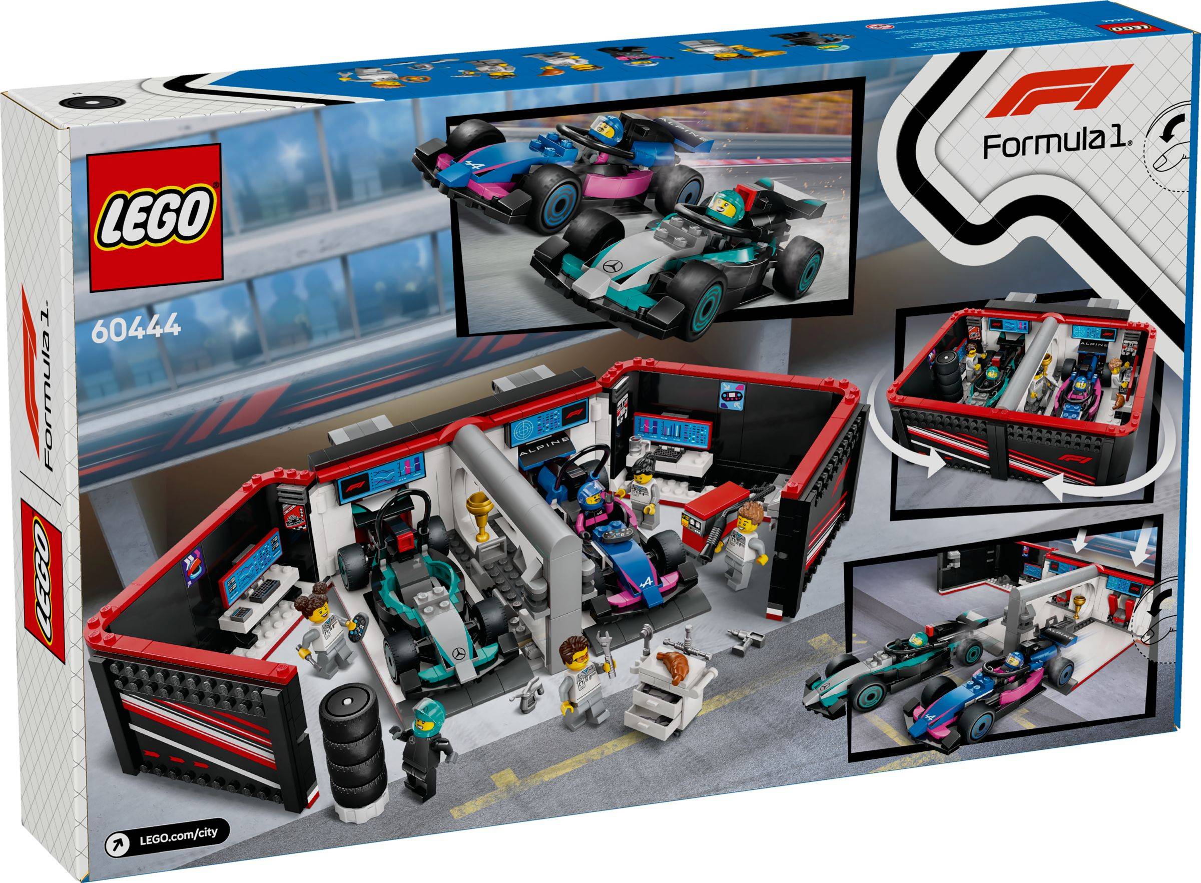 LEGO® City 60444 F1® Garage mit Mercedes-AMG & Alpine Rennautos