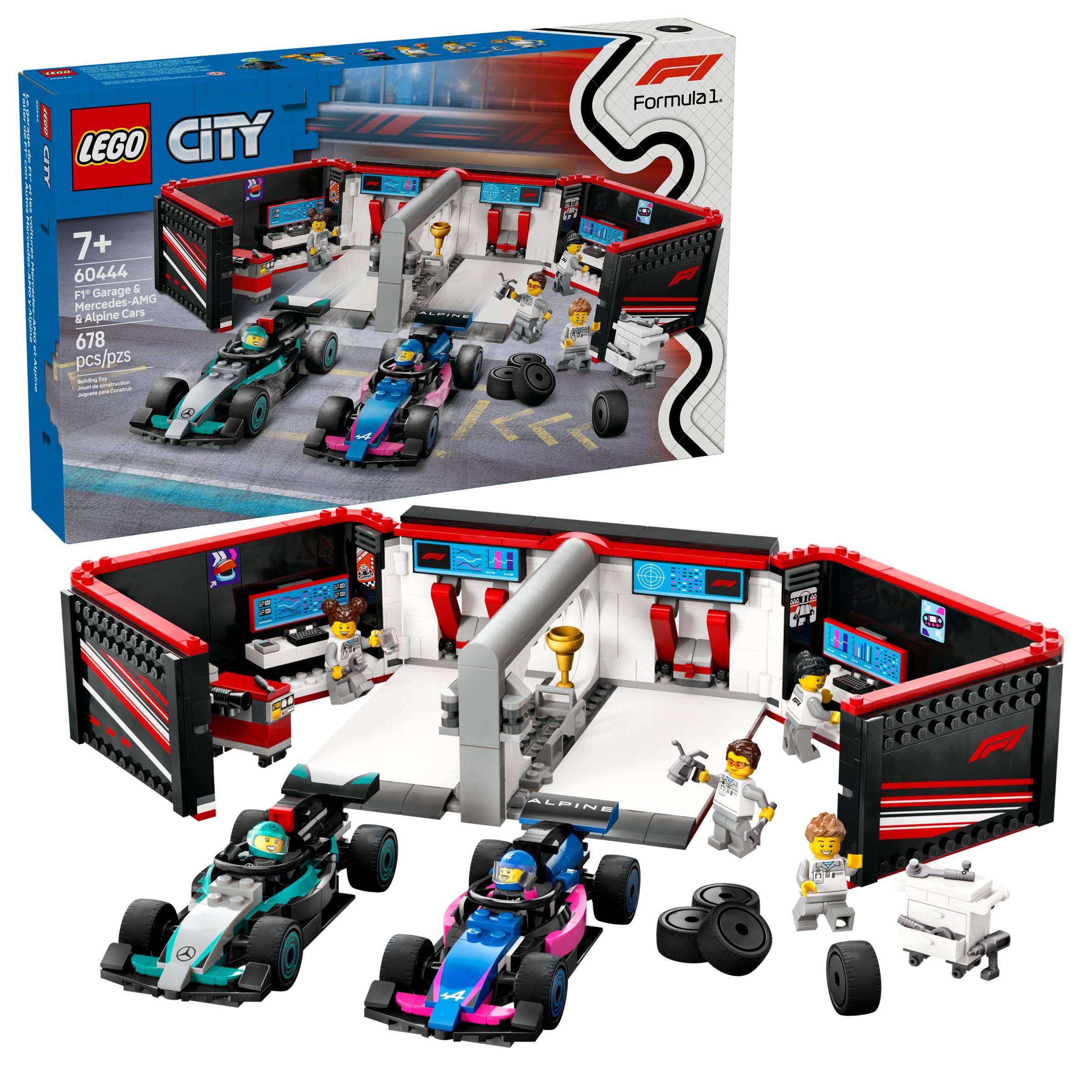 LEGO® City 60444 F1® Garage mit Mercedes-AMG & Alpine Rennautos
