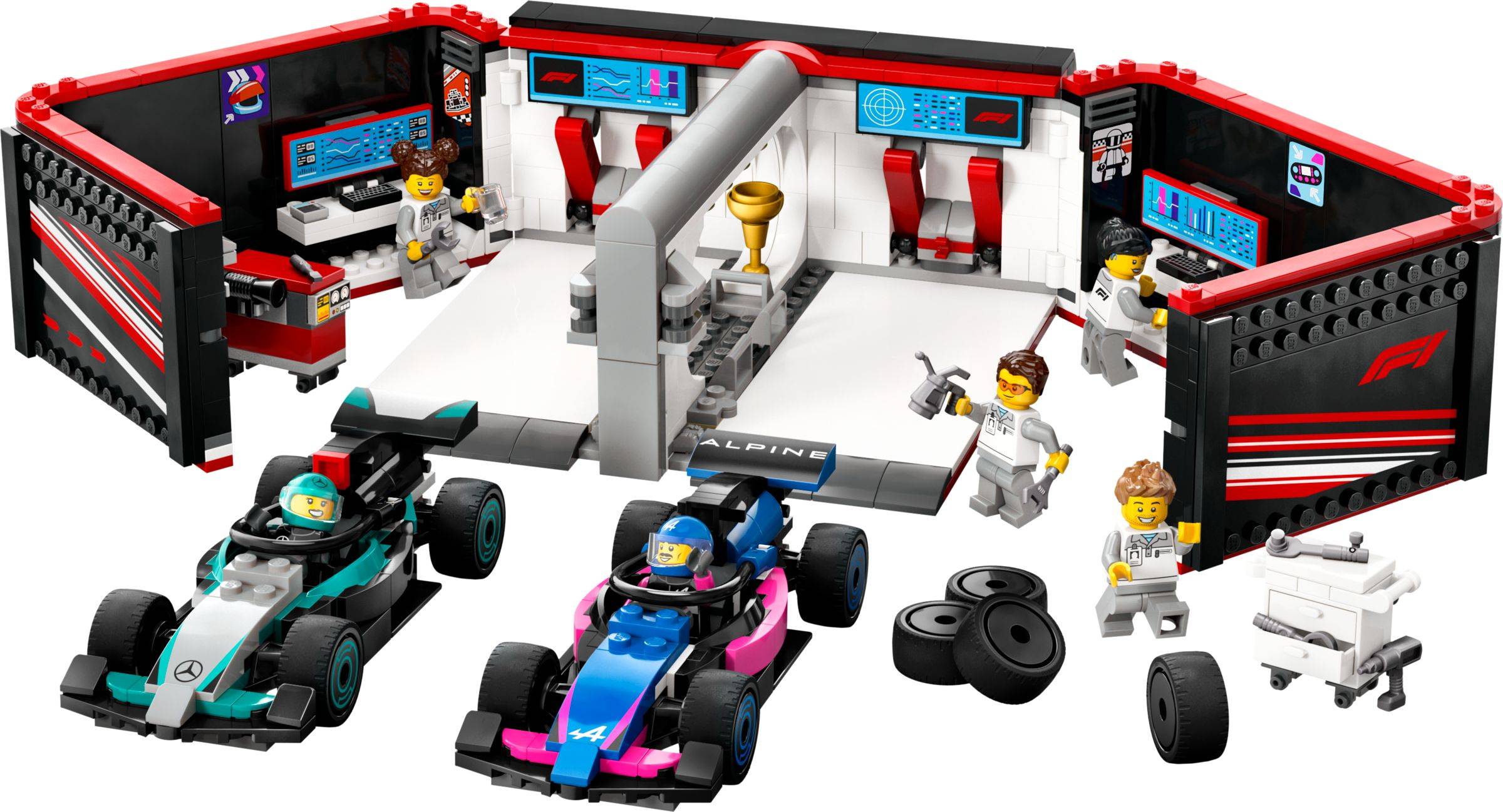 LEGO® City 60444 F1® Garage mit Mercedes-AMG & Alpine Rennautos