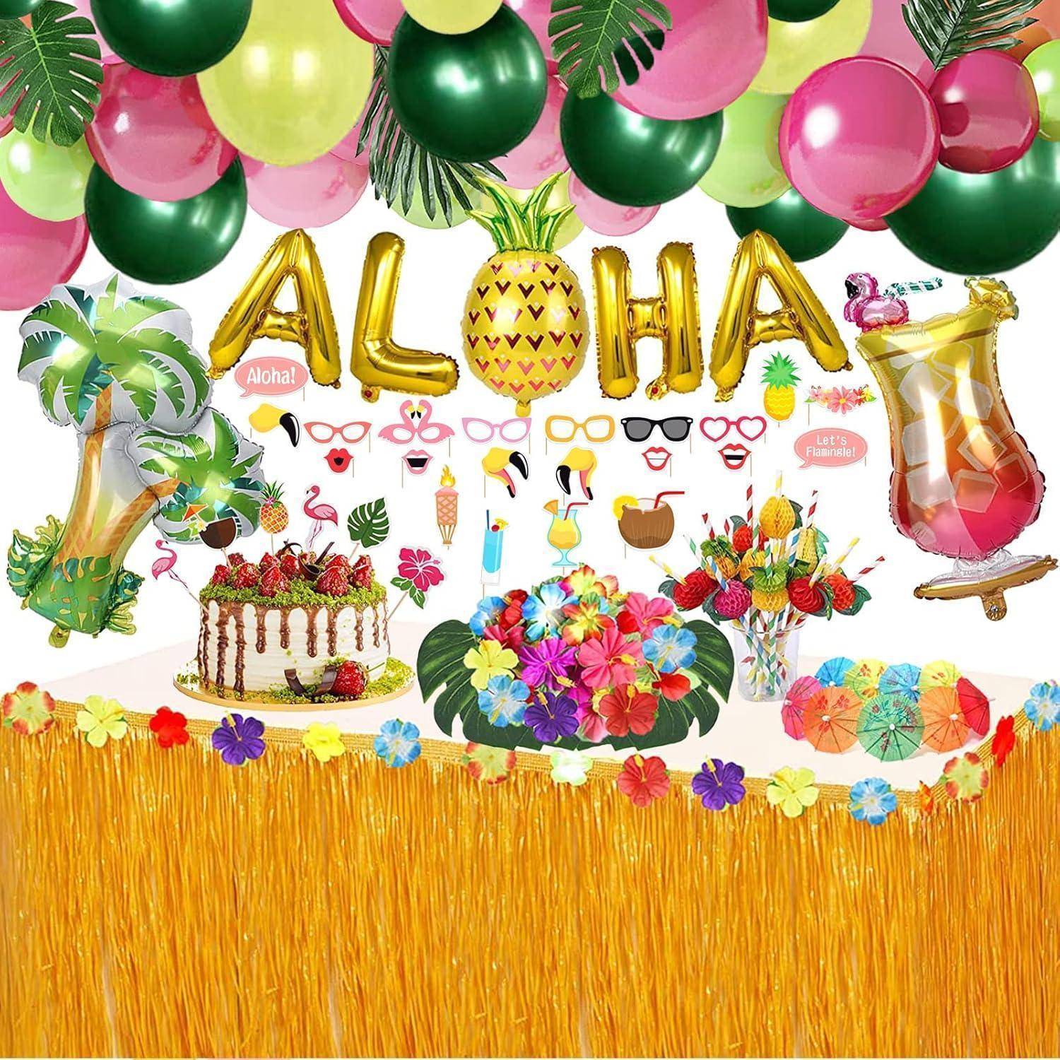 162PCS Hawaii Deko Party Dekoration Set Ballons Girlande ALOHA party