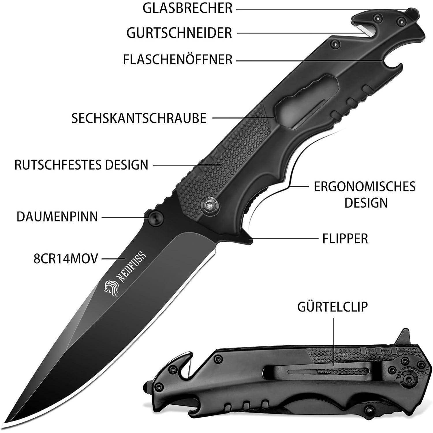 Taschenmesser Einhandmesser Rettungsmesser mit Glasbrecher