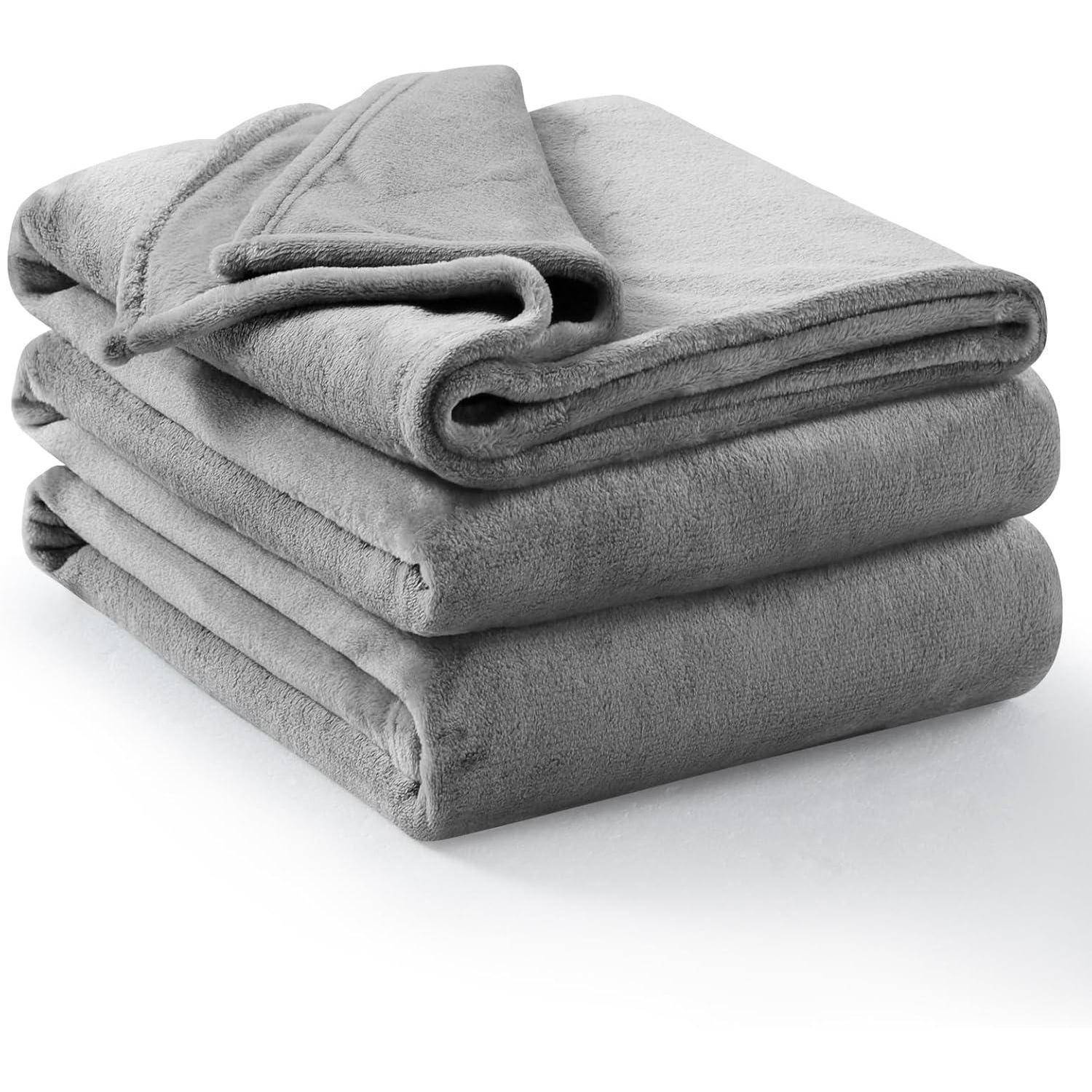 Kuscheldecke flauschig Decke Grau 230x270 cm