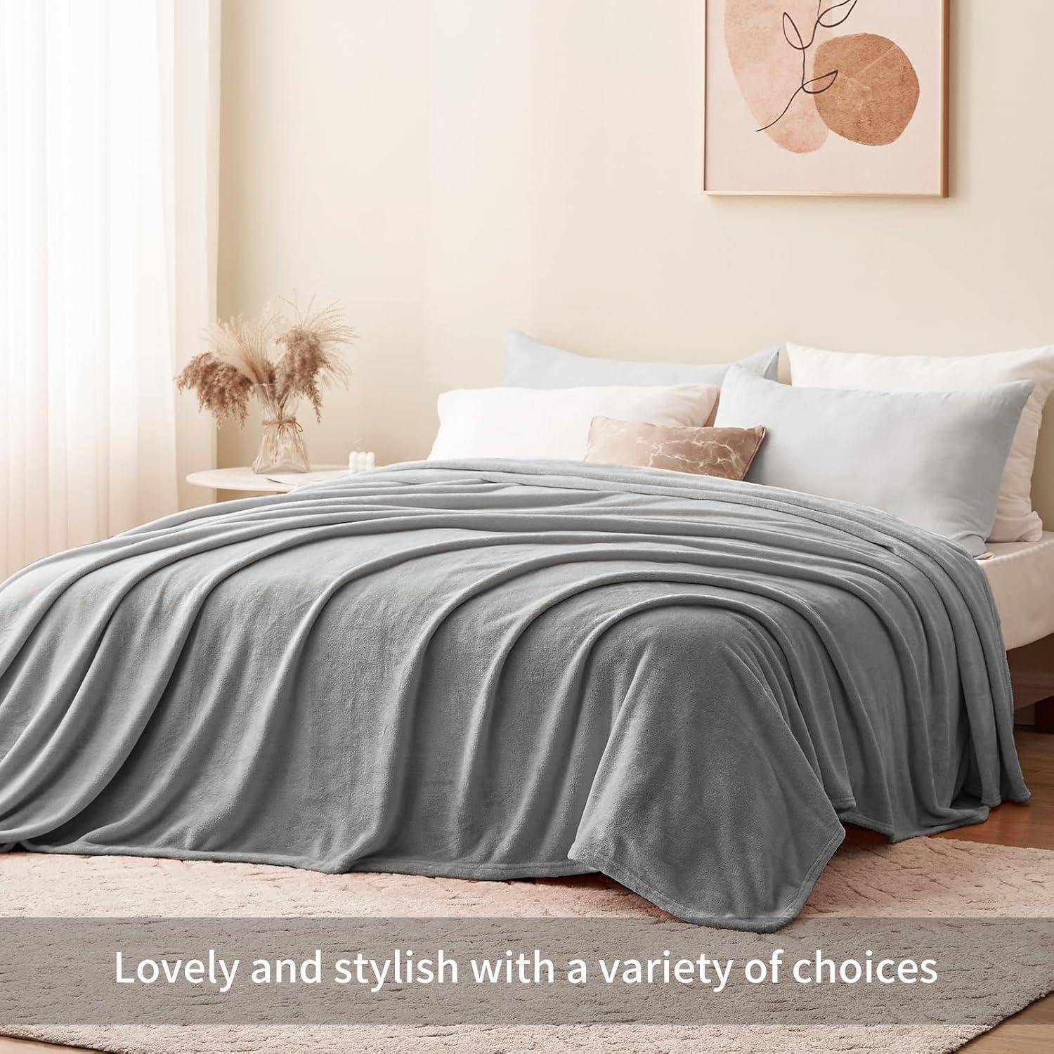 Kuscheldecke flauschig Decke Grau 230x270 cm
