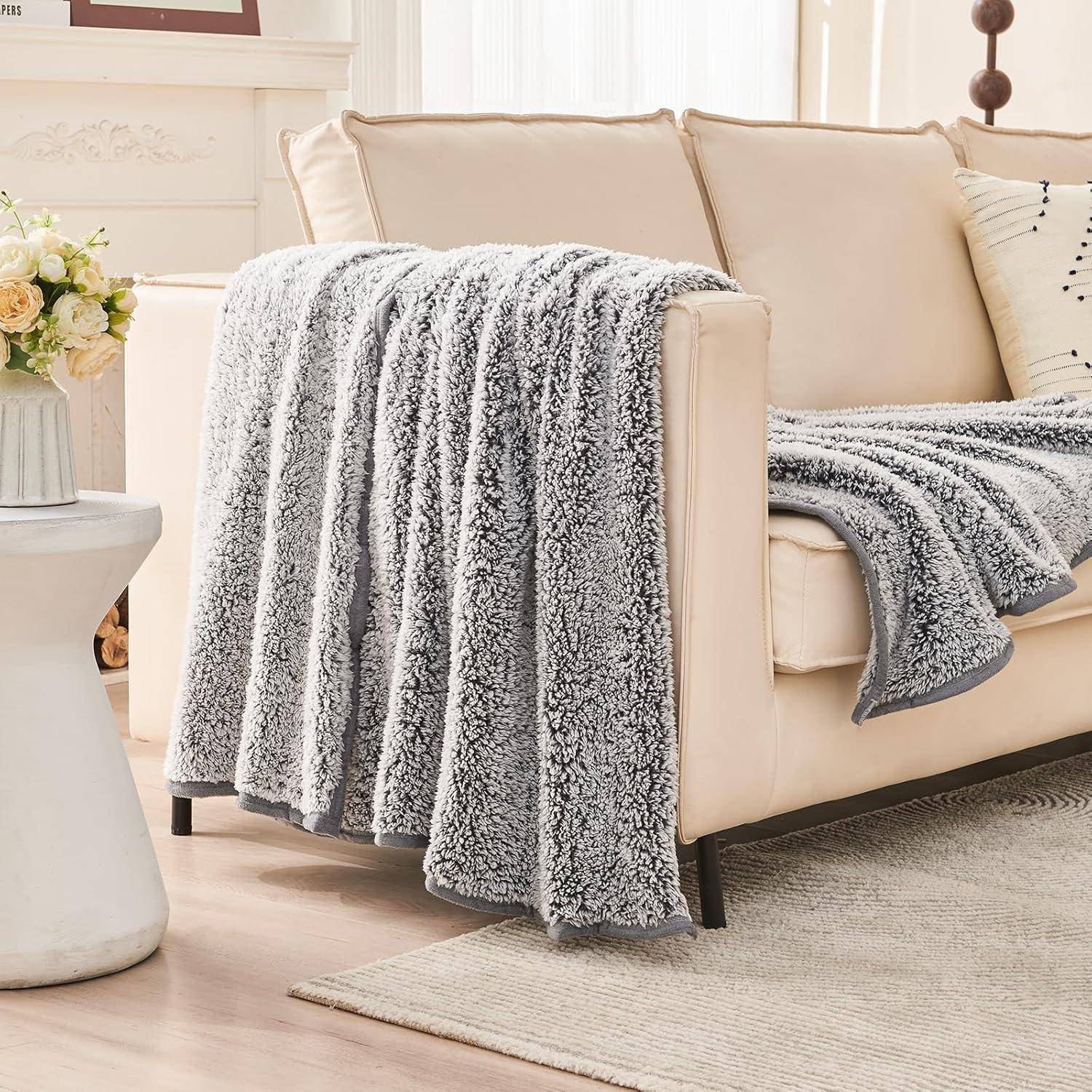 Kuscheldecke Flauschig Sofadecke Sherpa Doppelgesicht Extra 130x150cm