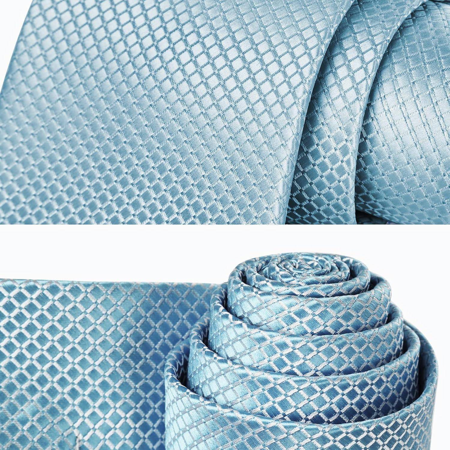 Krawatte Herren Hochzeit Einstecktuch Set Blumen Baby blau
