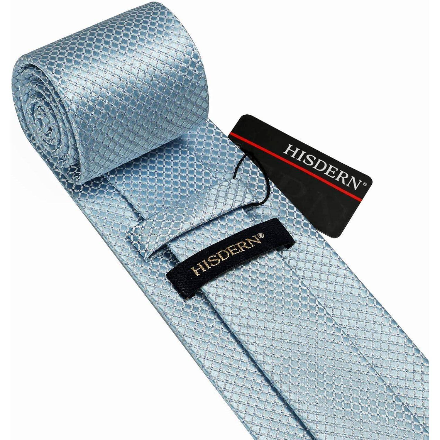 Krawatte Herren Hochzeit Einstecktuch Set Blumen Baby blau