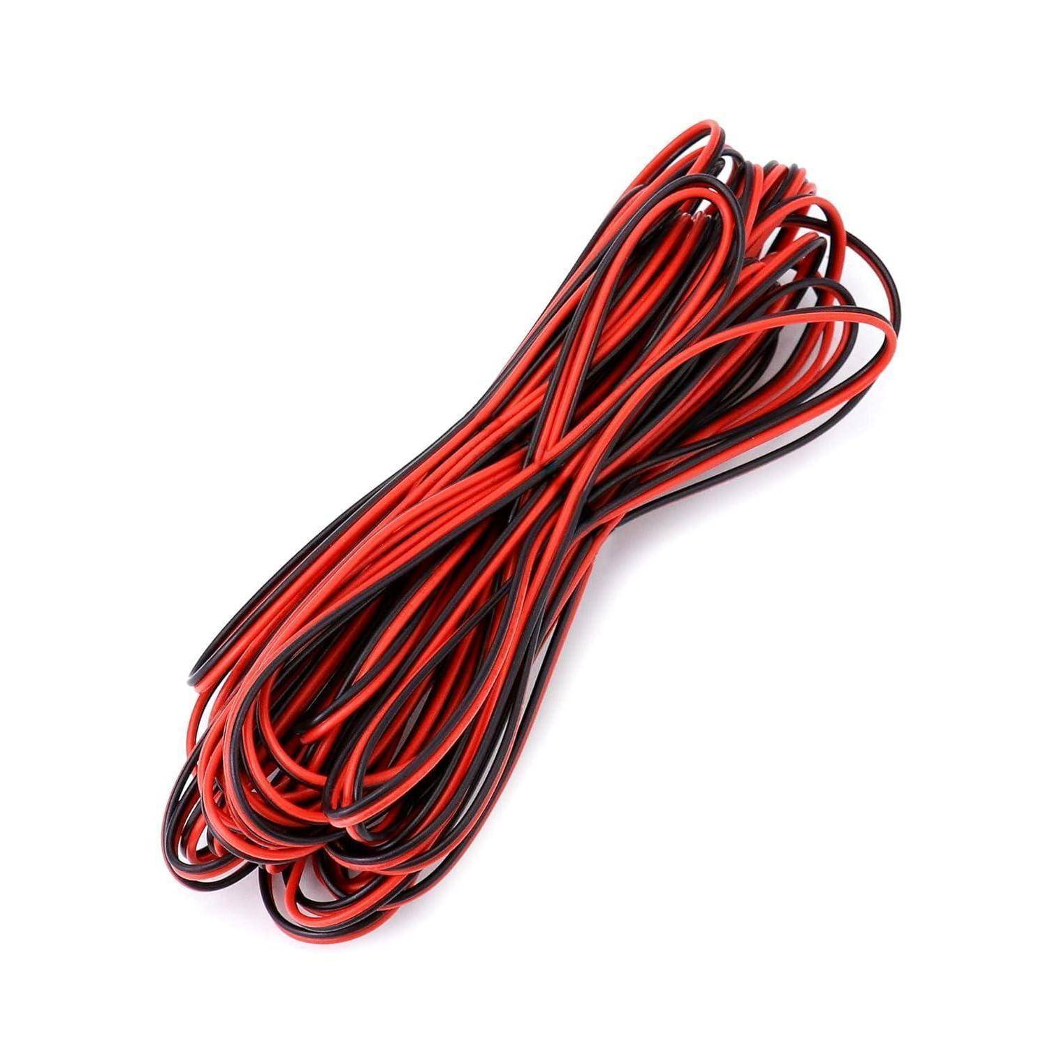 10 Meter 22AWG Elektrischer Draht, 2-adriges schwarz-rotes
