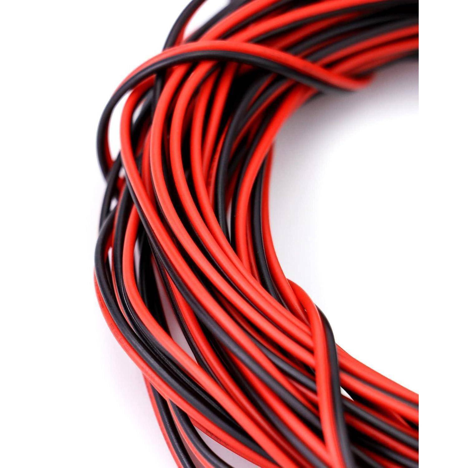 10 Meter 22AWG Elektrischer Draht, 2-adriges schwarz-rotes