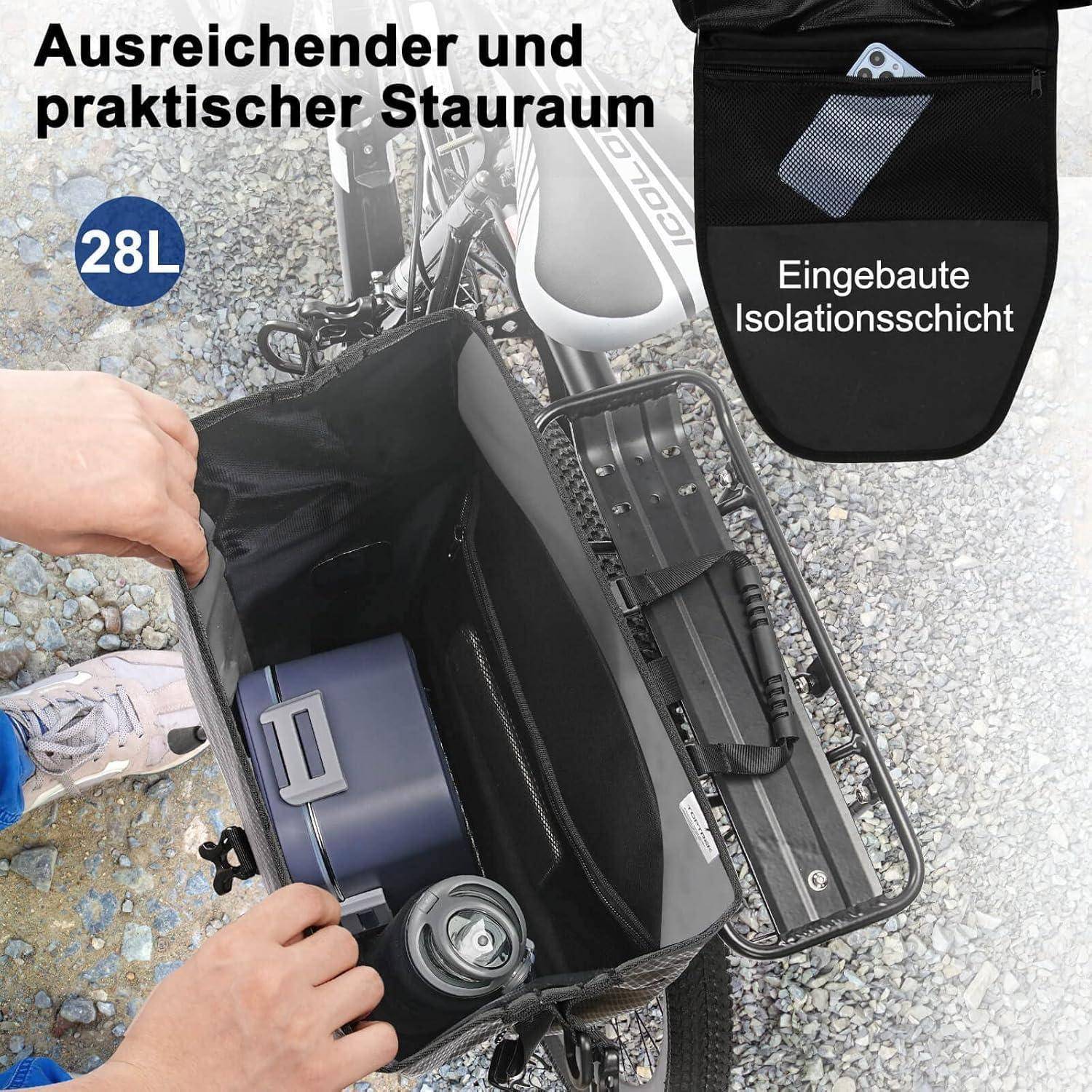 Fahrradtasche Gepäckträger Wasserdicht 23-28L Reflektoren Neue