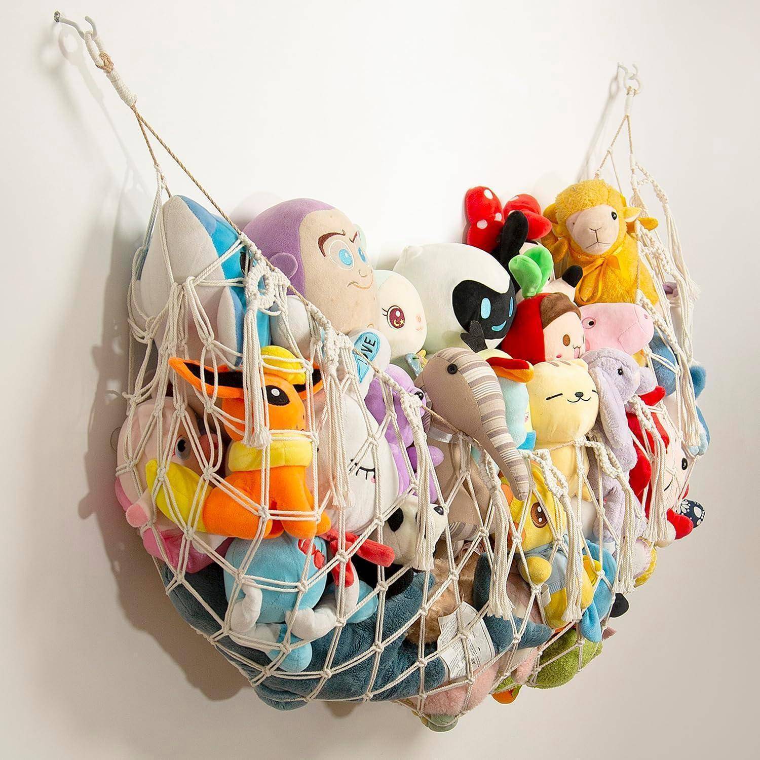 Großes Kuscheltiernetz für flache Wandaufhängung Handgefertigtes
