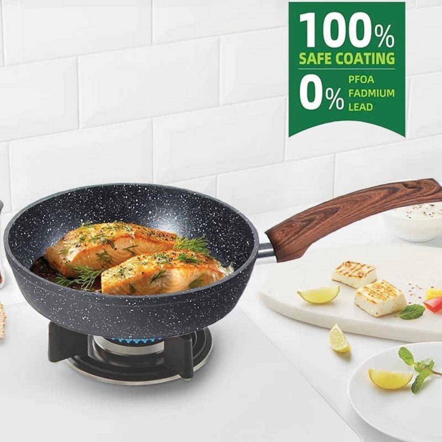 Kitchen Academy 12-teilig Induktions-Topfset in Schwarz - Granit