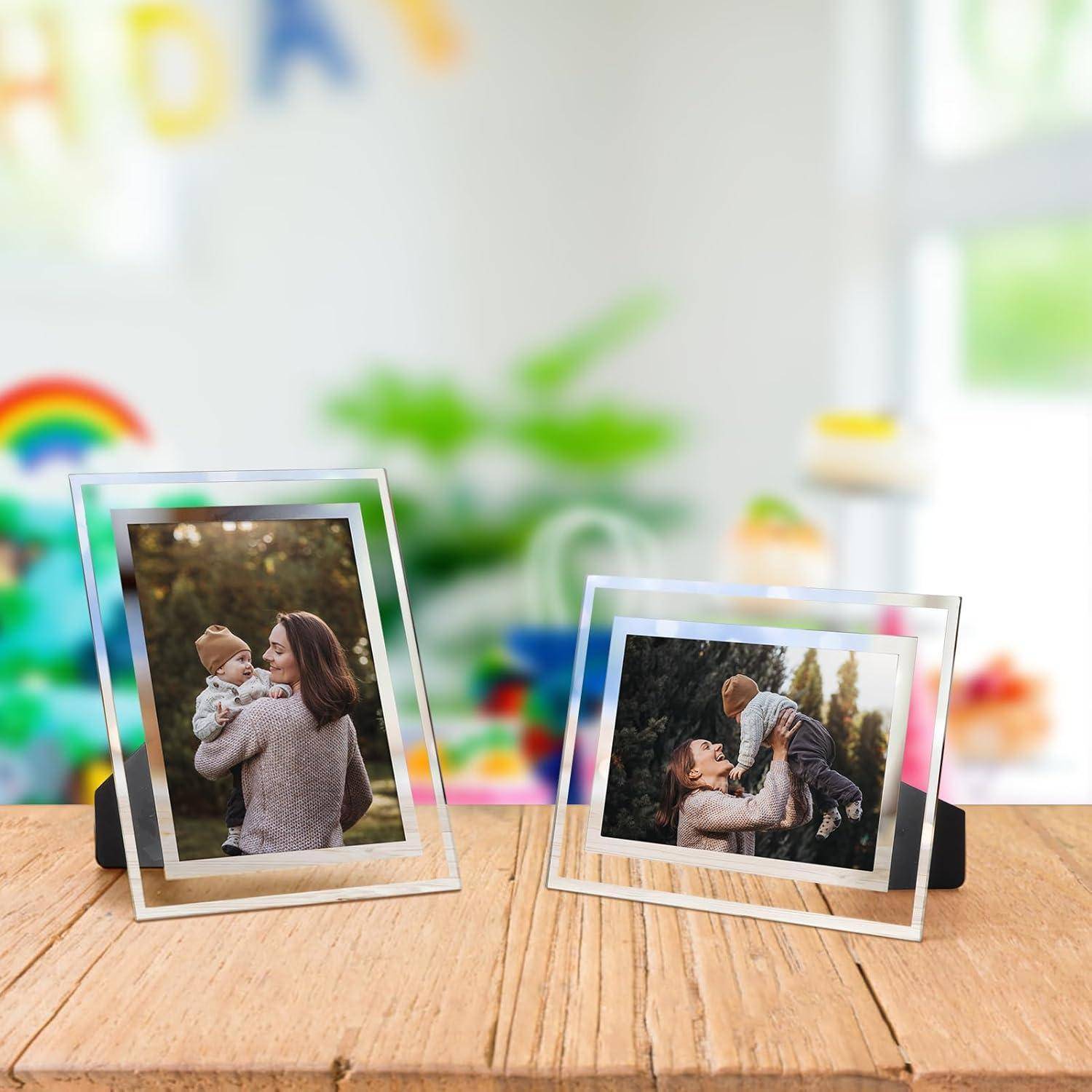 6er-Set Bilderrahmen 10x15 Silber Glasfotorahmen für Fotos
