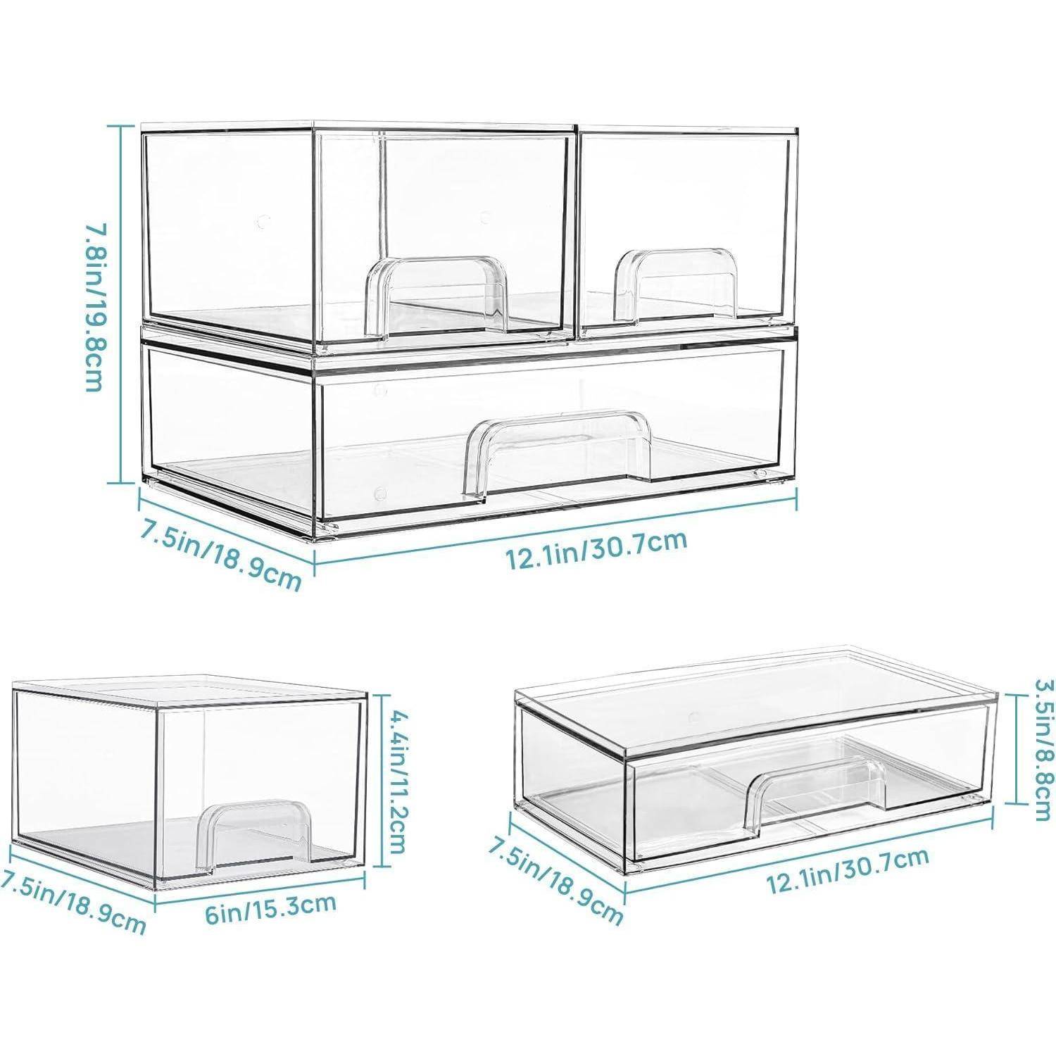 Aufbewahrungsboxen mit 3 Schubladen für Badezimmer und Schminktisch