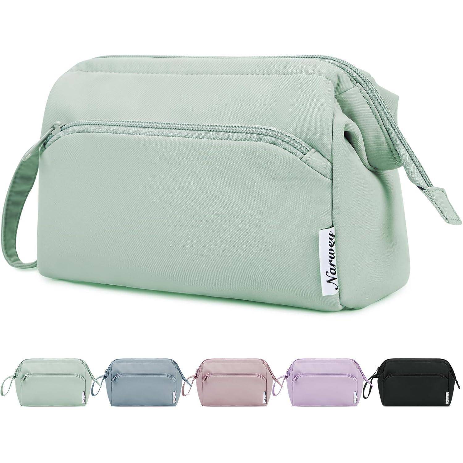 Kulturtasche Damen Kosmetiktasche Reise Make-up-Tasche Groß, Minzgrün