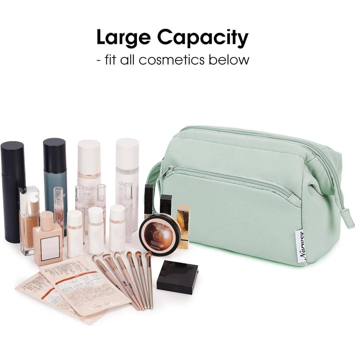 Kulturtasche Damen Kosmetiktasche Reise Make-up-Tasche Groß, Minzgrün