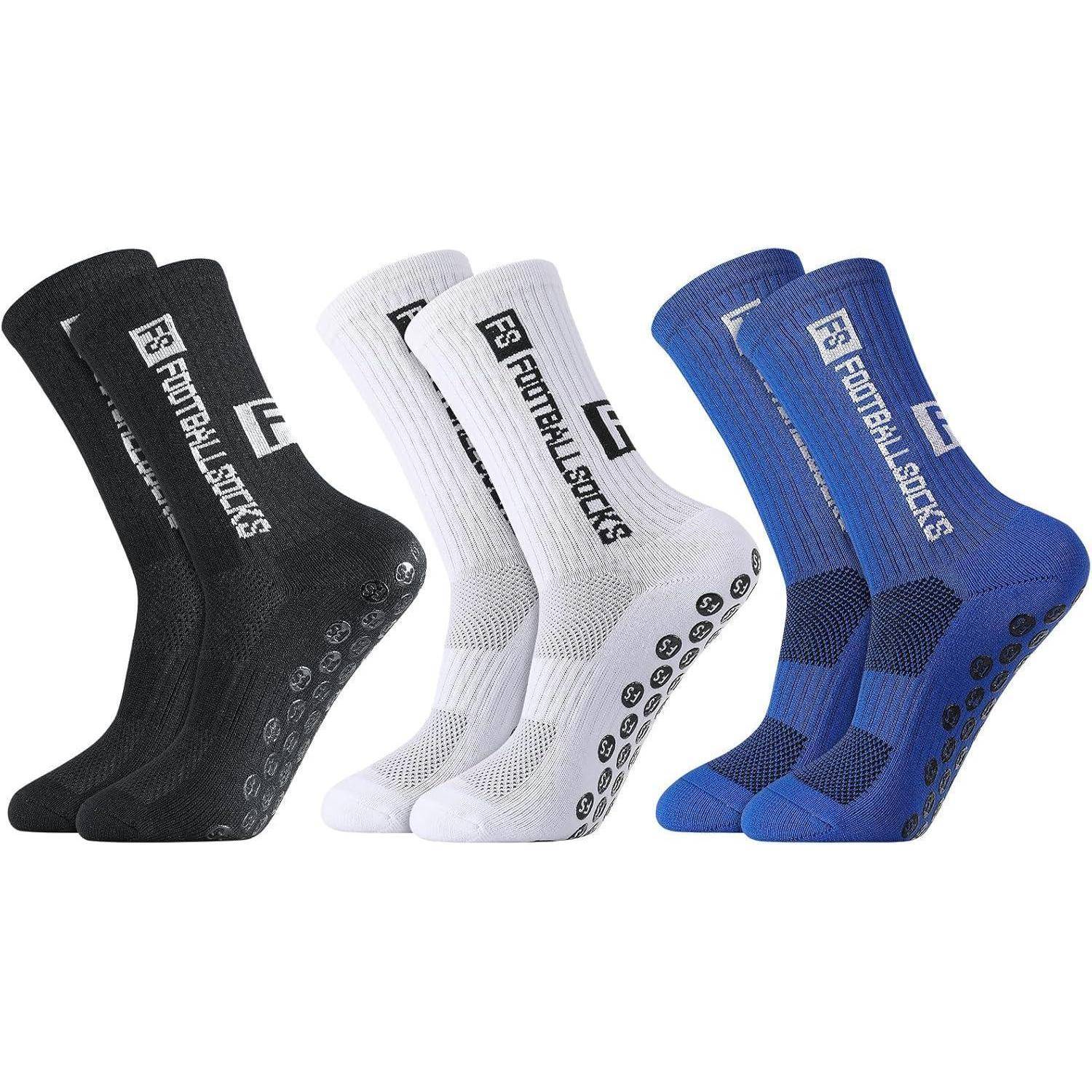 3 Paare Sportsocken Herren 38-46 Anti Rutsch Grip Fußballsocken