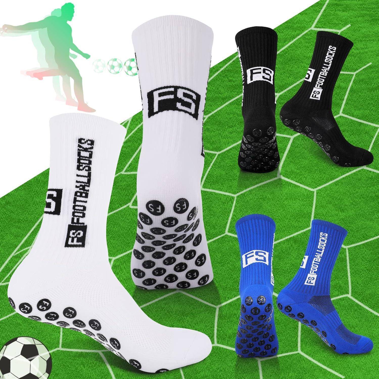 3 Paare Sportsocken Herren 38-46 Anti Rutsch Grip Fußballsocken