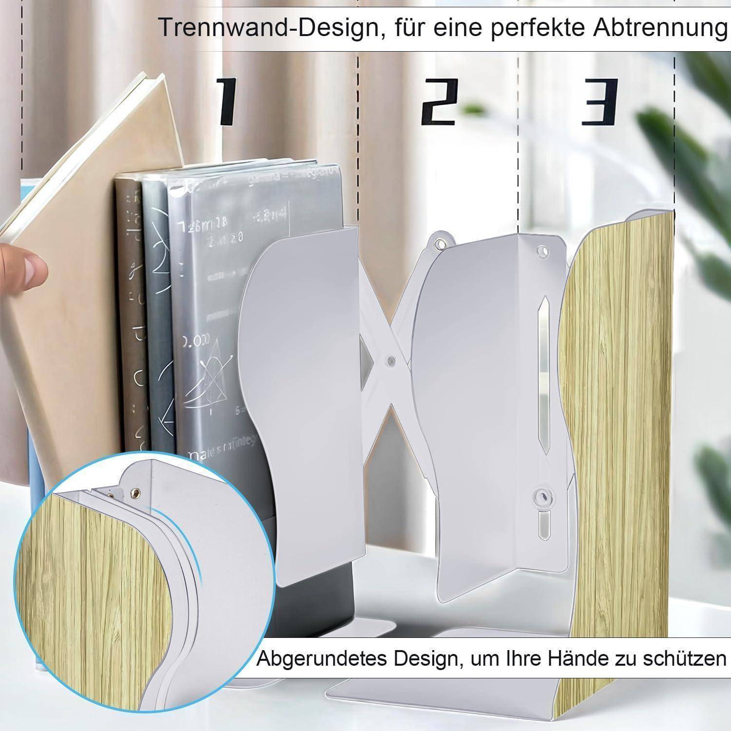 Trennwand-Design für eine perfekte Abtrennung, die nummerierte Trennwände mit Büchern und einer abgerundeten Eckengestaltung zum Schutz der Hände zeigt.