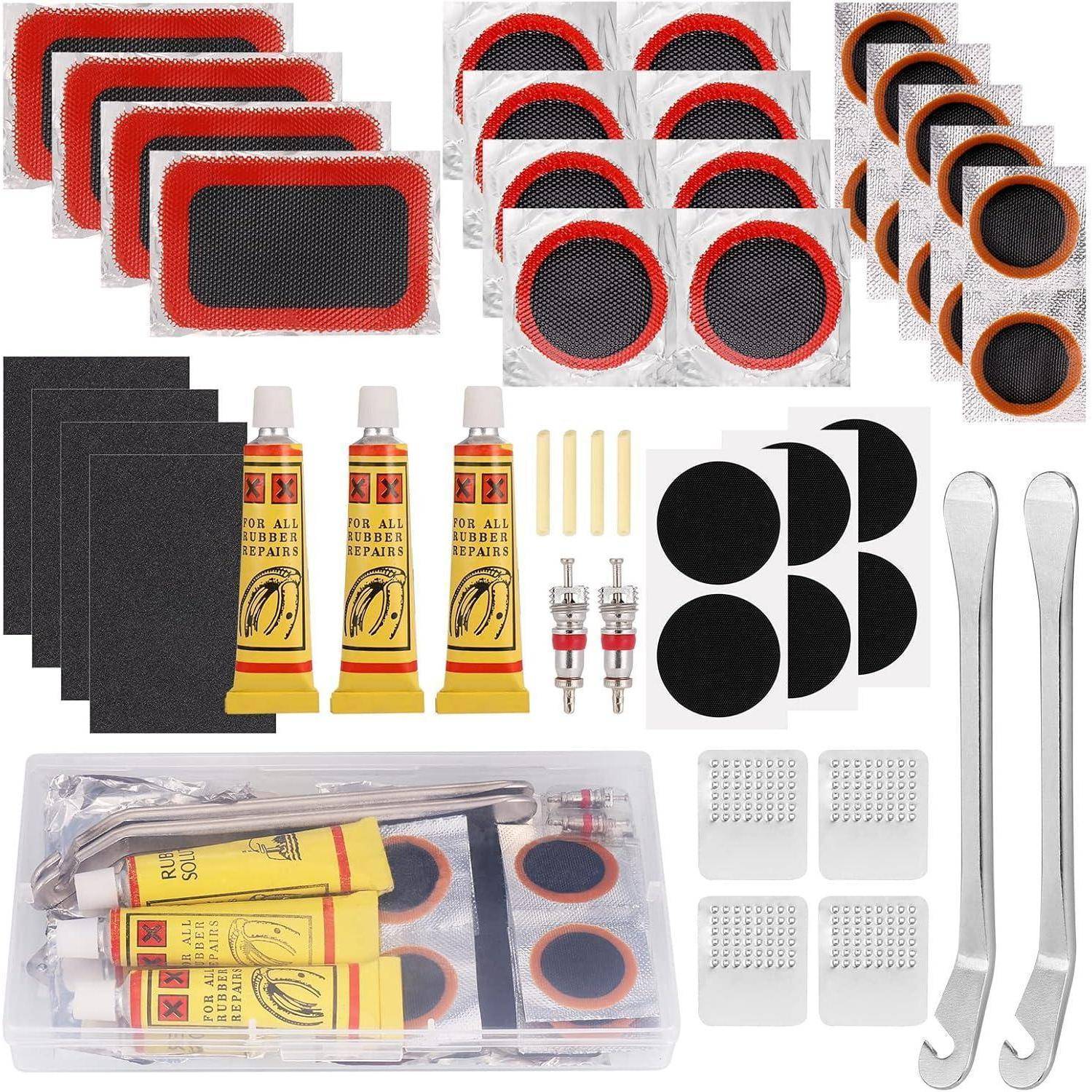 48-teiliges Fahrrad Flickzeug Set für Reifenreparatur & Notfall-Sets