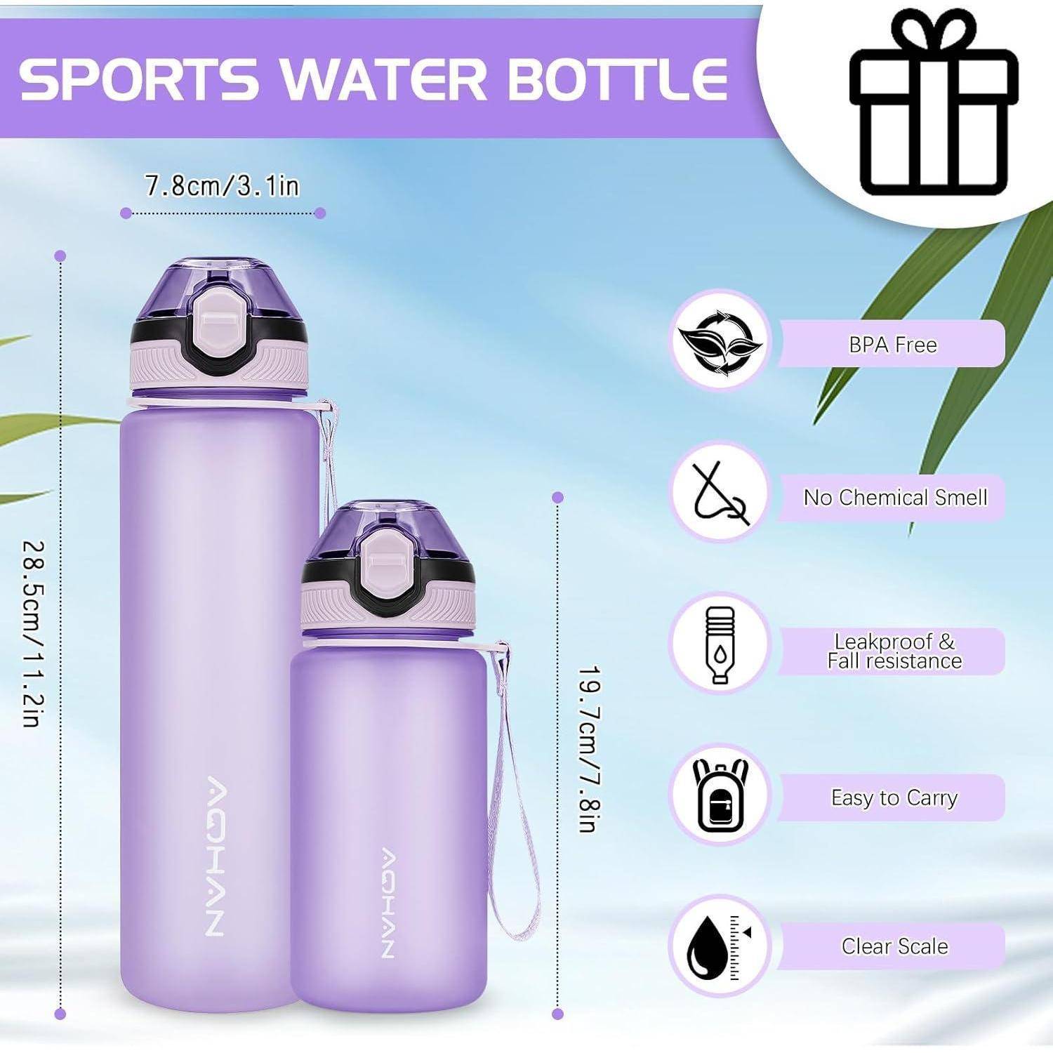 Trinkflasche 600ML auslaufsicher Klappdeckel BPA freie Sport Stroh