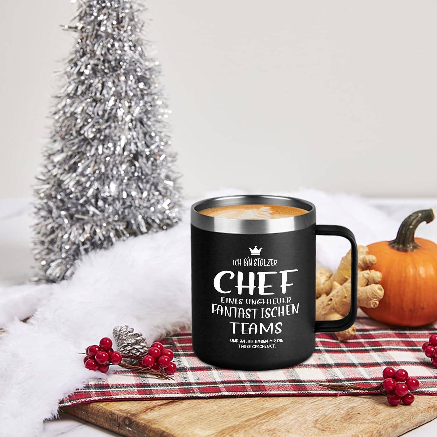 Chef Geschenke Tasse 350ml Edelstahl Camping Becher Schwarz