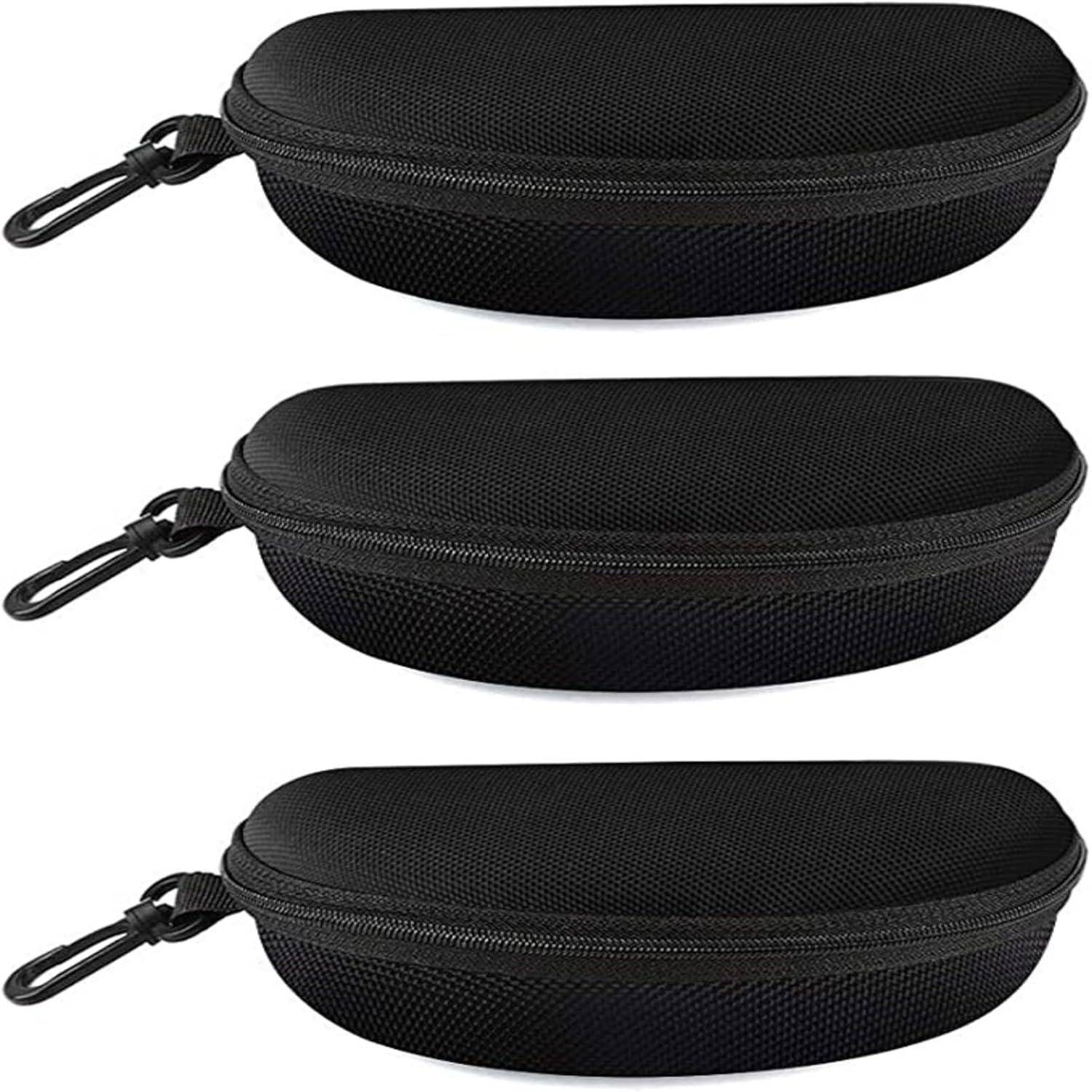 Brillenetui Reißverschluss Karabinerhaken Kunststoff Black black black