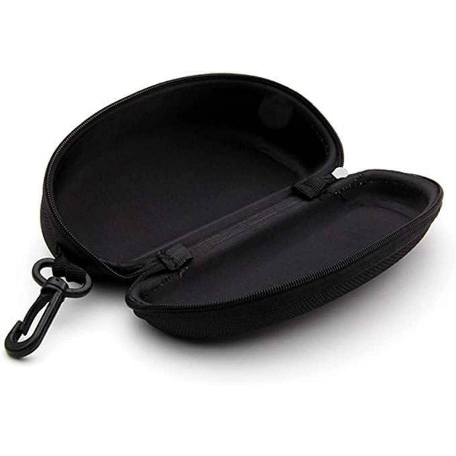 Brillenetui Reißverschluss Karabinerhaken Kunststoff Black black black