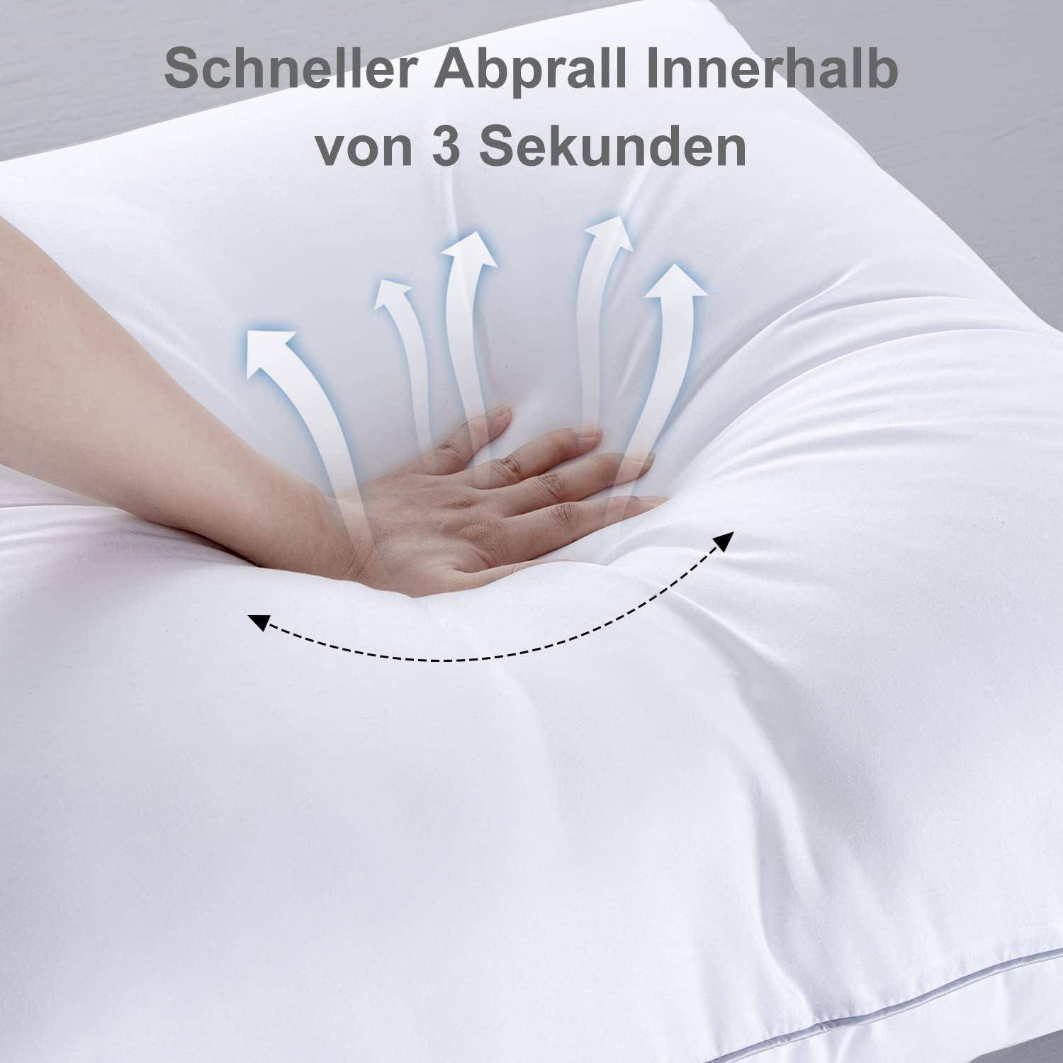 Kopfkissen 80x80 Anpassbare Faserfüllung 2er Set 1500g x 2 Weiches