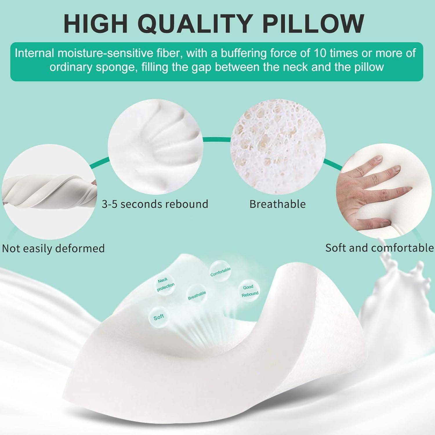 Memory Foam Nackenstützkissen Sandwich Kissen 60x35x9/11cm