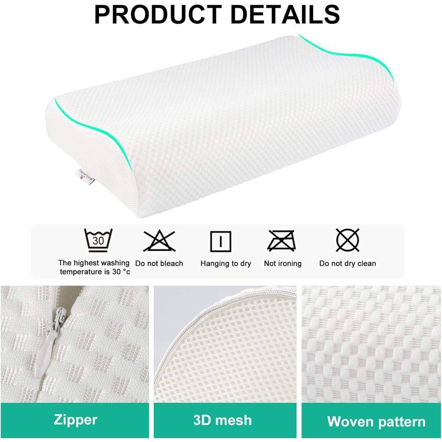 Memory Foam Nackenstützkissen Sandwich Kissen 60x35x9/11cm
