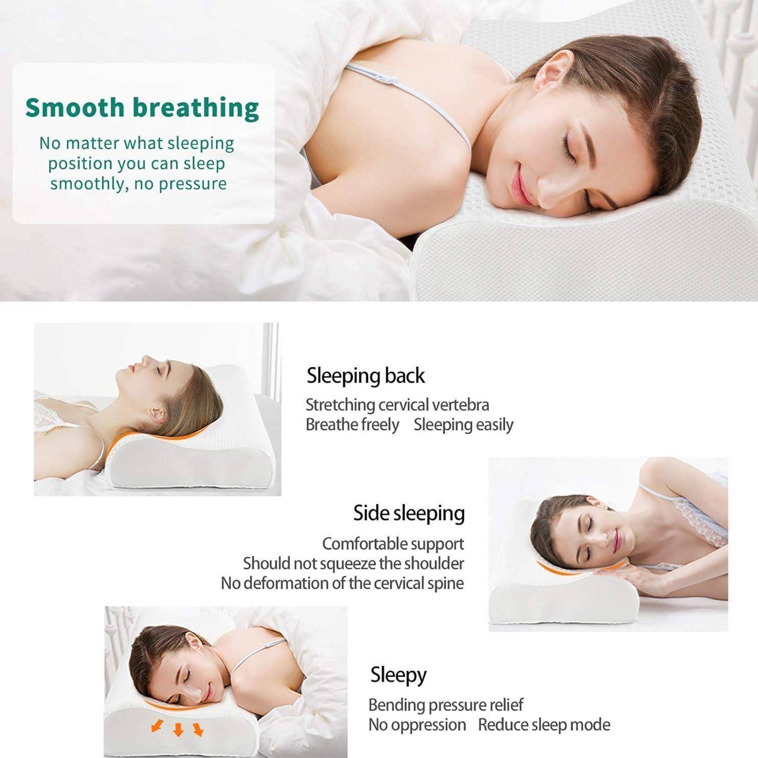 Memory Foam Nackenstützkissen Sandwich Kissen 60x35x9/11cm