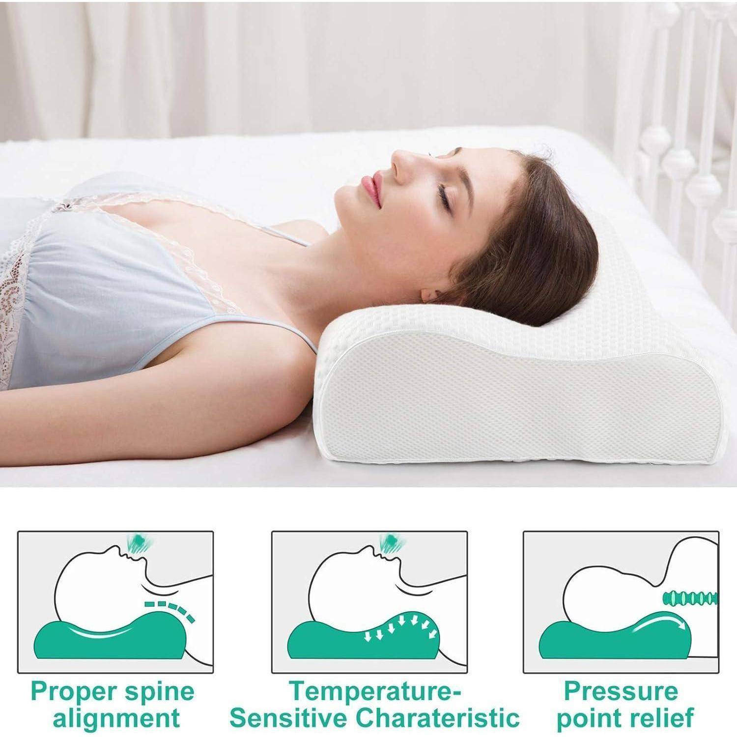 Memory Foam Nackenstützkissen Sandwich Kissen 60x35x9/11cm