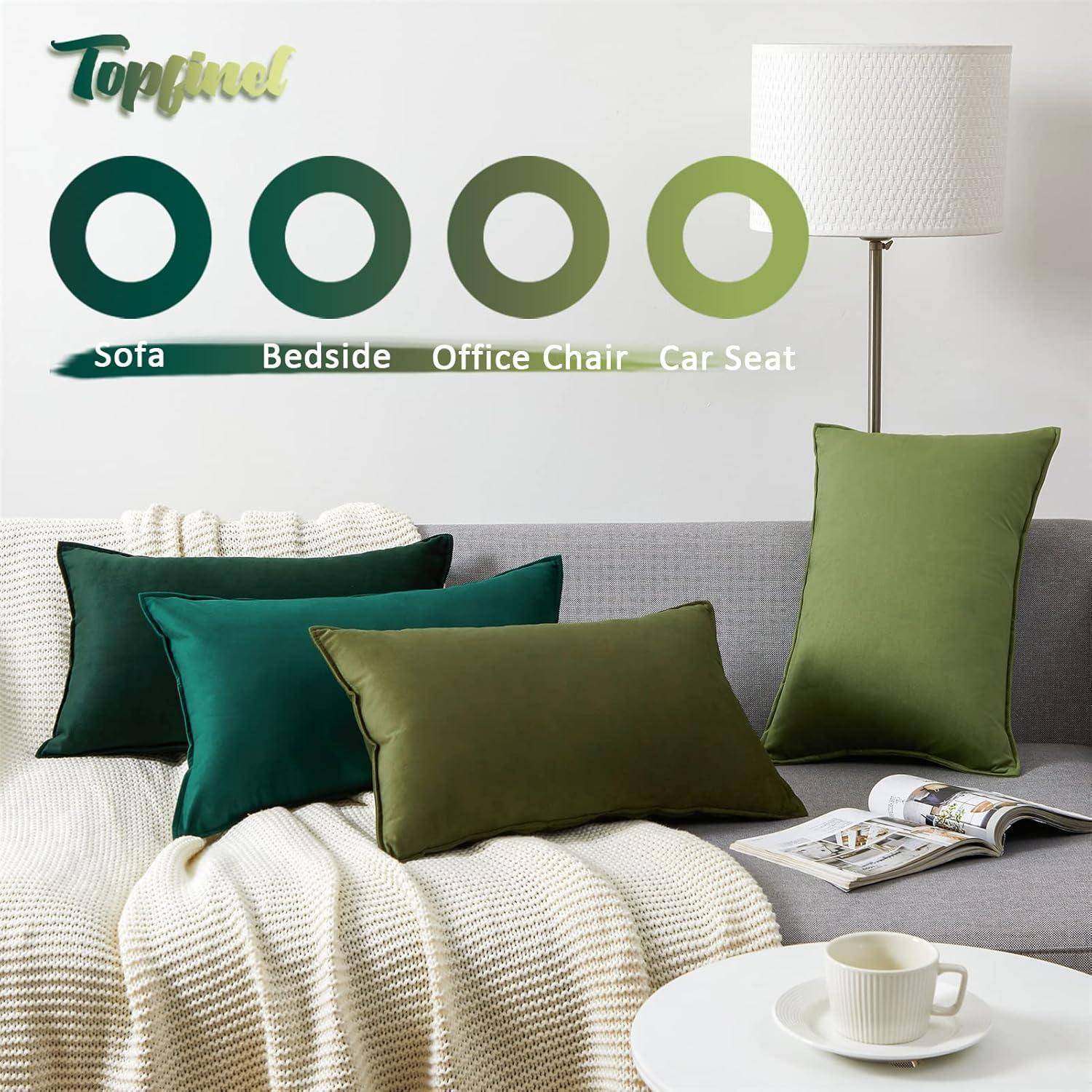 Kissenbezug 30x50 Samt 4er Set grün Farbverlauf Dekokissenhülle Sofa