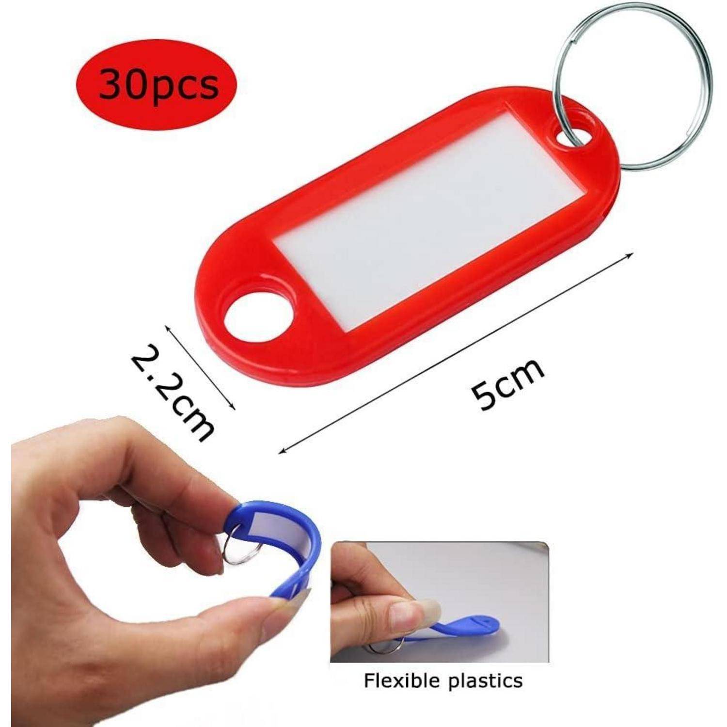 30 Stück Beschriftbar Schlüsselanhänger Kunststoff Etiketten 2.2 * 5cm