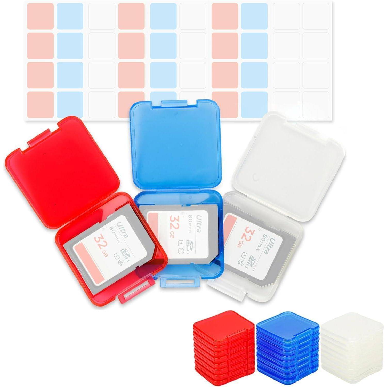 24-teilige SD Karten Aufbewahrungsbox Transparent in 3 Farben