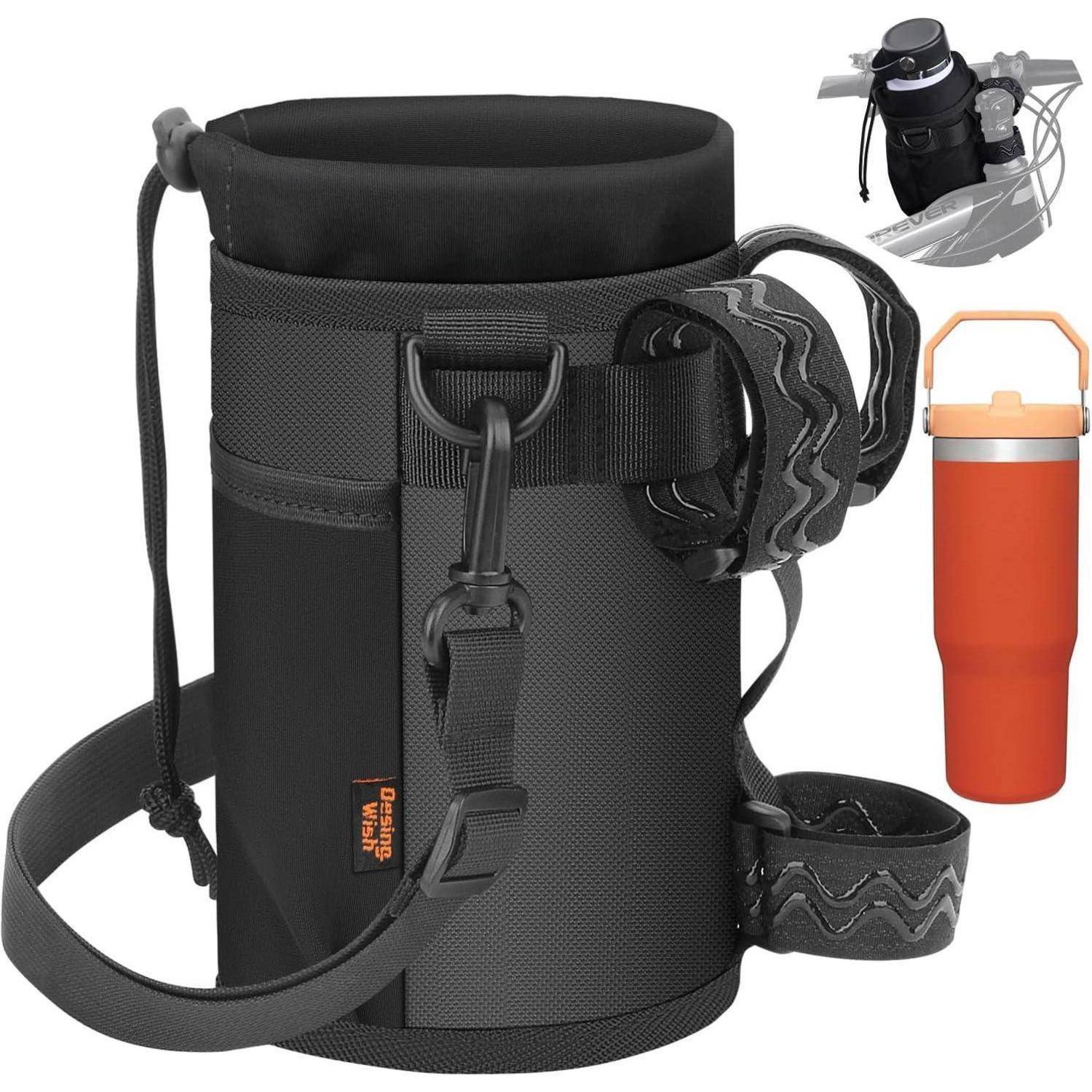 Fahrrad Flaschenhalter 32-40oz Schwarz Oxford Stoff mit Isolierung und