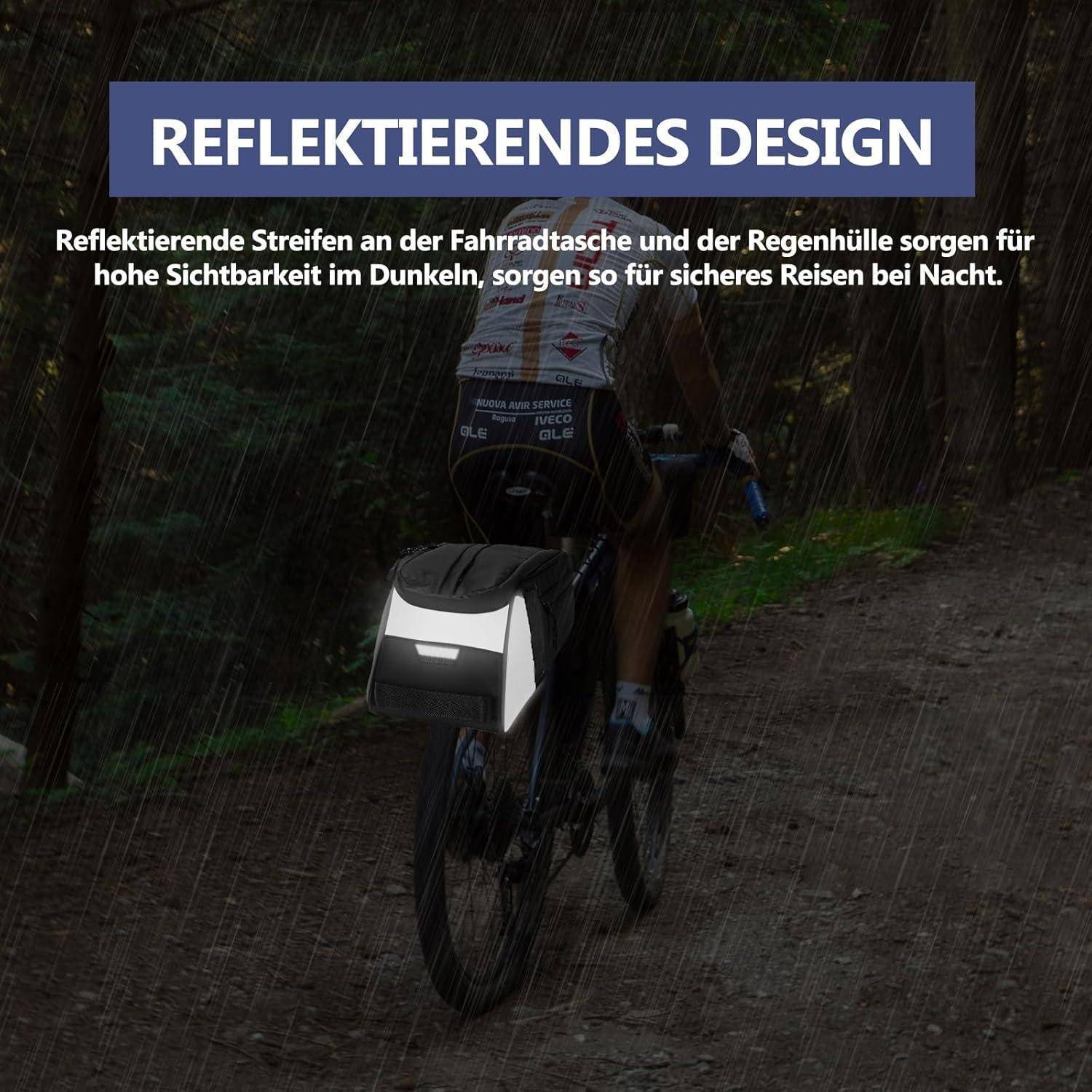 Fahrrad Gepäckträgertasche 8L Wasserdicht Reflektierend mit