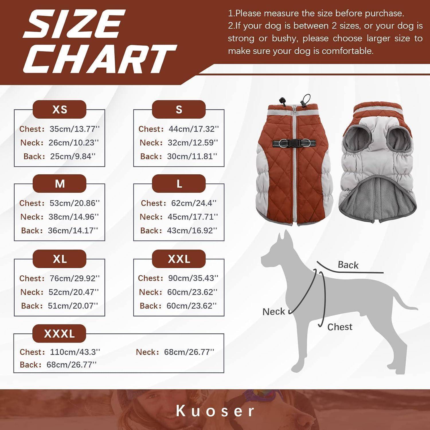 Hundejacke Wasserdicht Winter Hundemantel Geschirr Braun XL Braun