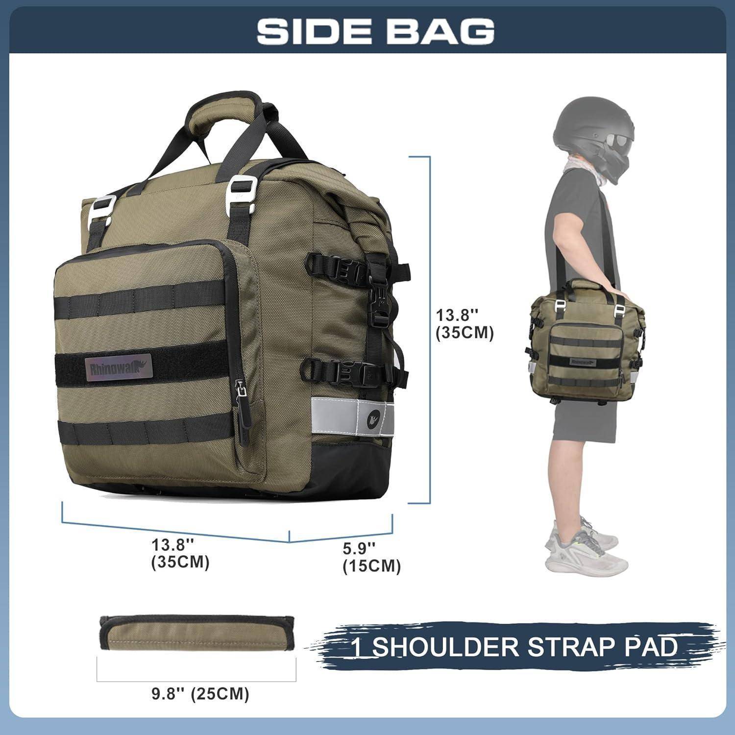 Motorrad Satteltasche 20L Wasserdicht Seitentasche Gepäcktasche Grün