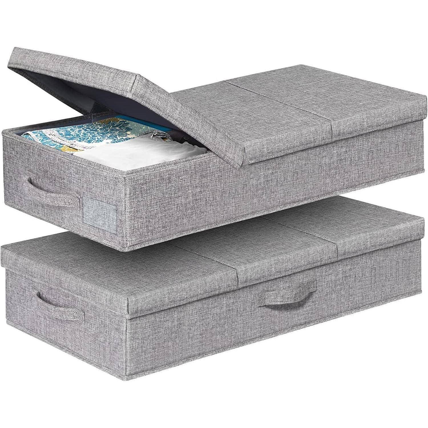 Faltbare Unterbett Aufbewahrungsbox 2er Set 15cm Hoch Grau