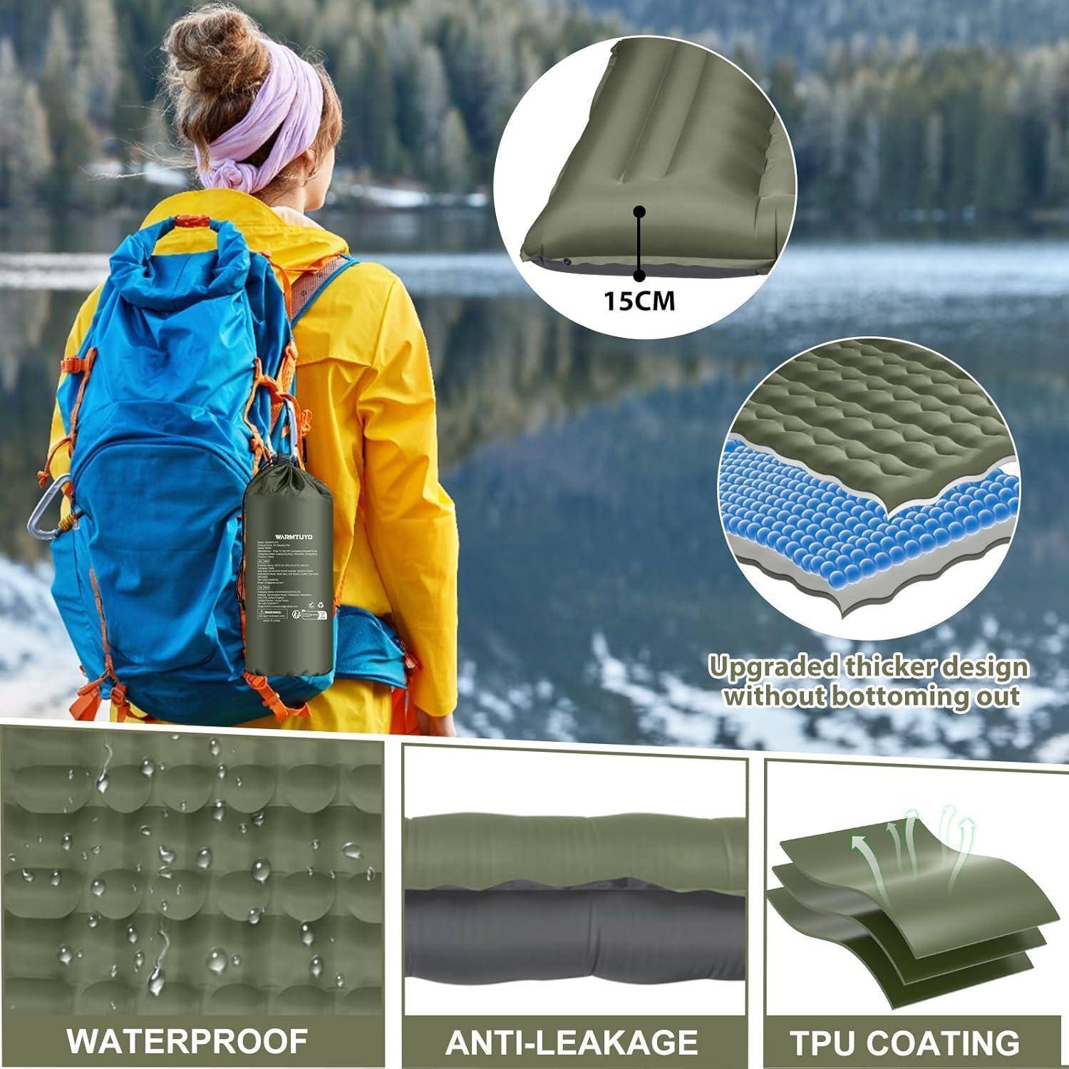 Isomatte Camping Selbstaufblasend 12cm Outdoor Luftmatratze